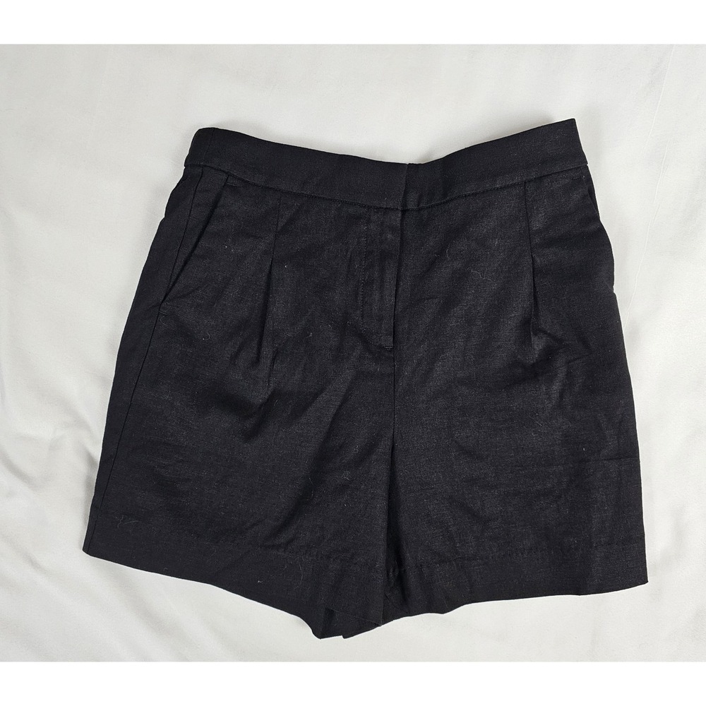 J.Crew Linen Blend Black Dress Walking Shorts Size 8 Tailored NEW